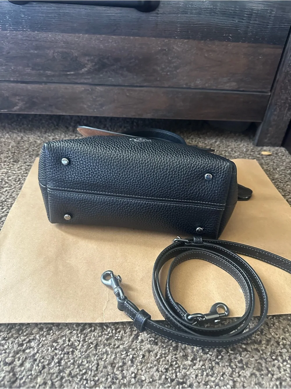 Coach Black Pebbled Leather Satchel